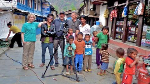 Trekkinggruppe in Bhulbule